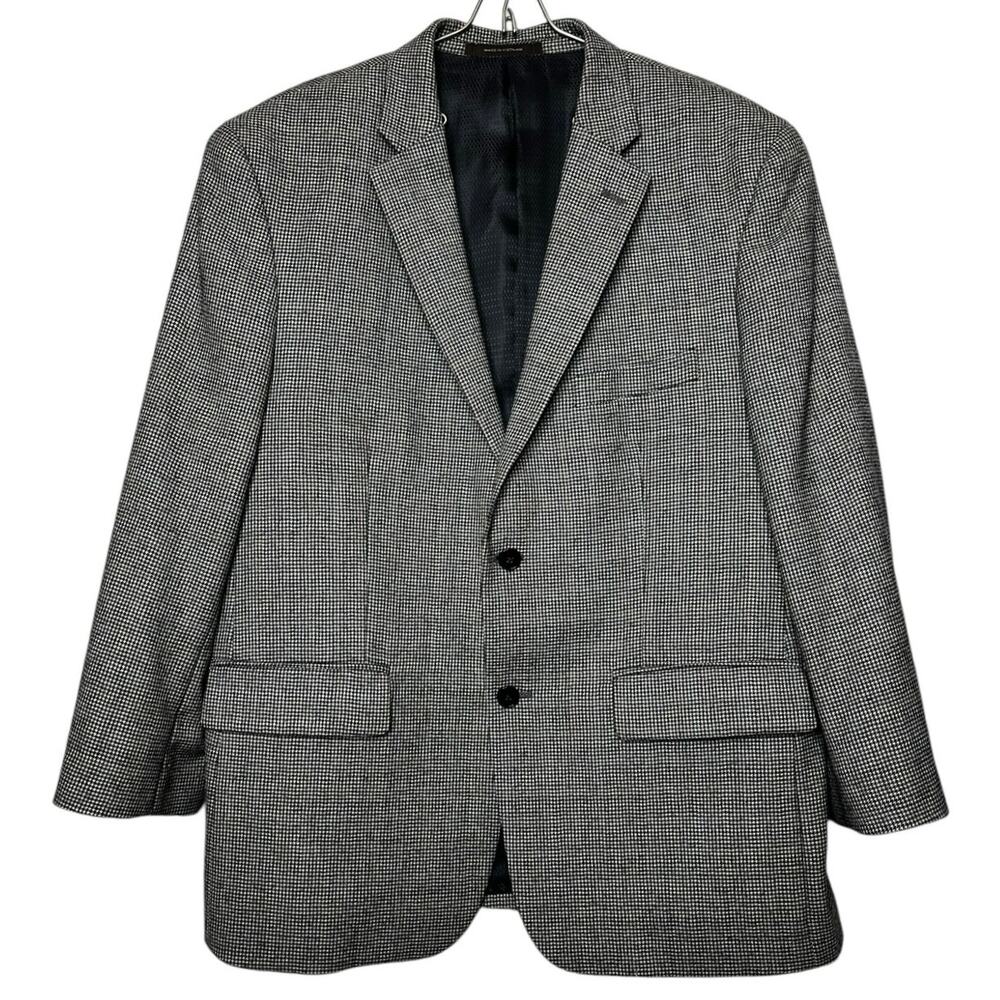 Tasso Elba Sports Coat Macys Size 42S Wool Tweed Houndstooth 2 Button Blazer
